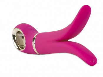Ярко-розовый анатомический вибромассажер Fun Toys Gvibe 2 - 18 см.