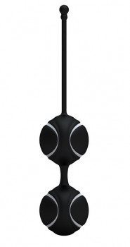 Чёрные вагинальные шарики O-Balls Duo Black/White